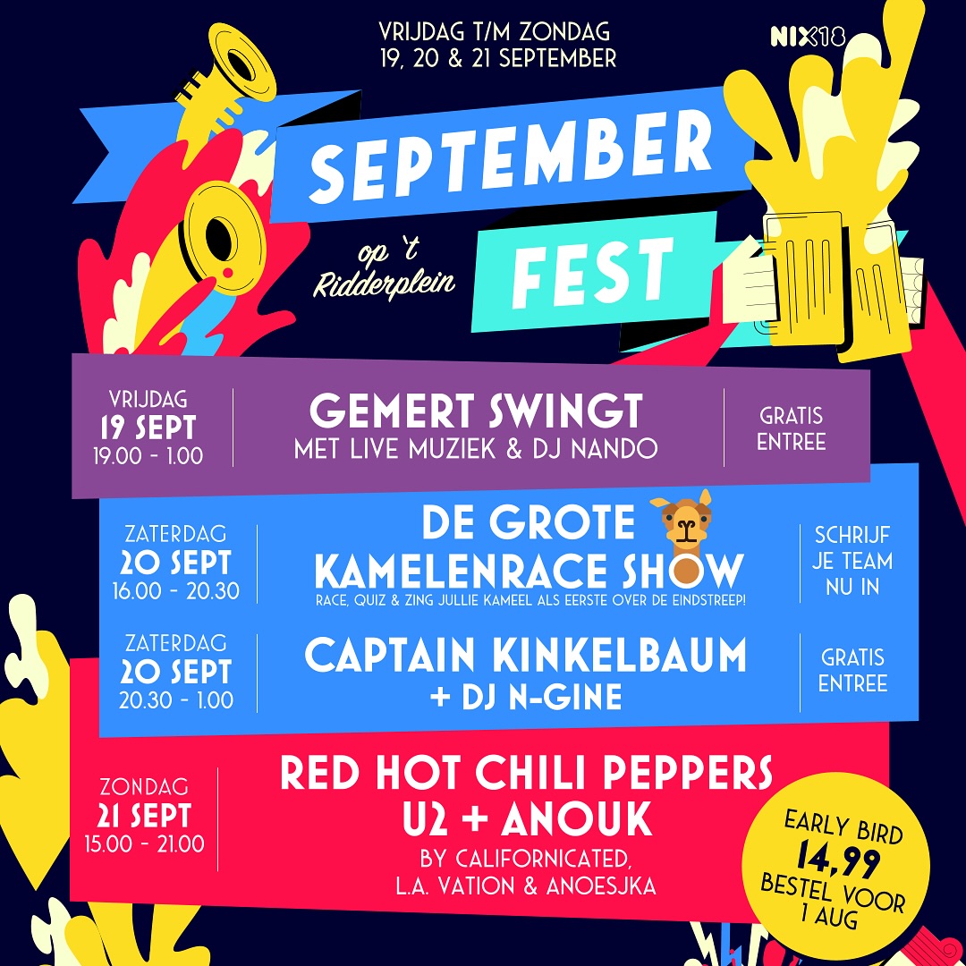 Het programma van Septemberfest 2025 is rond! Met Gemert Swingt...