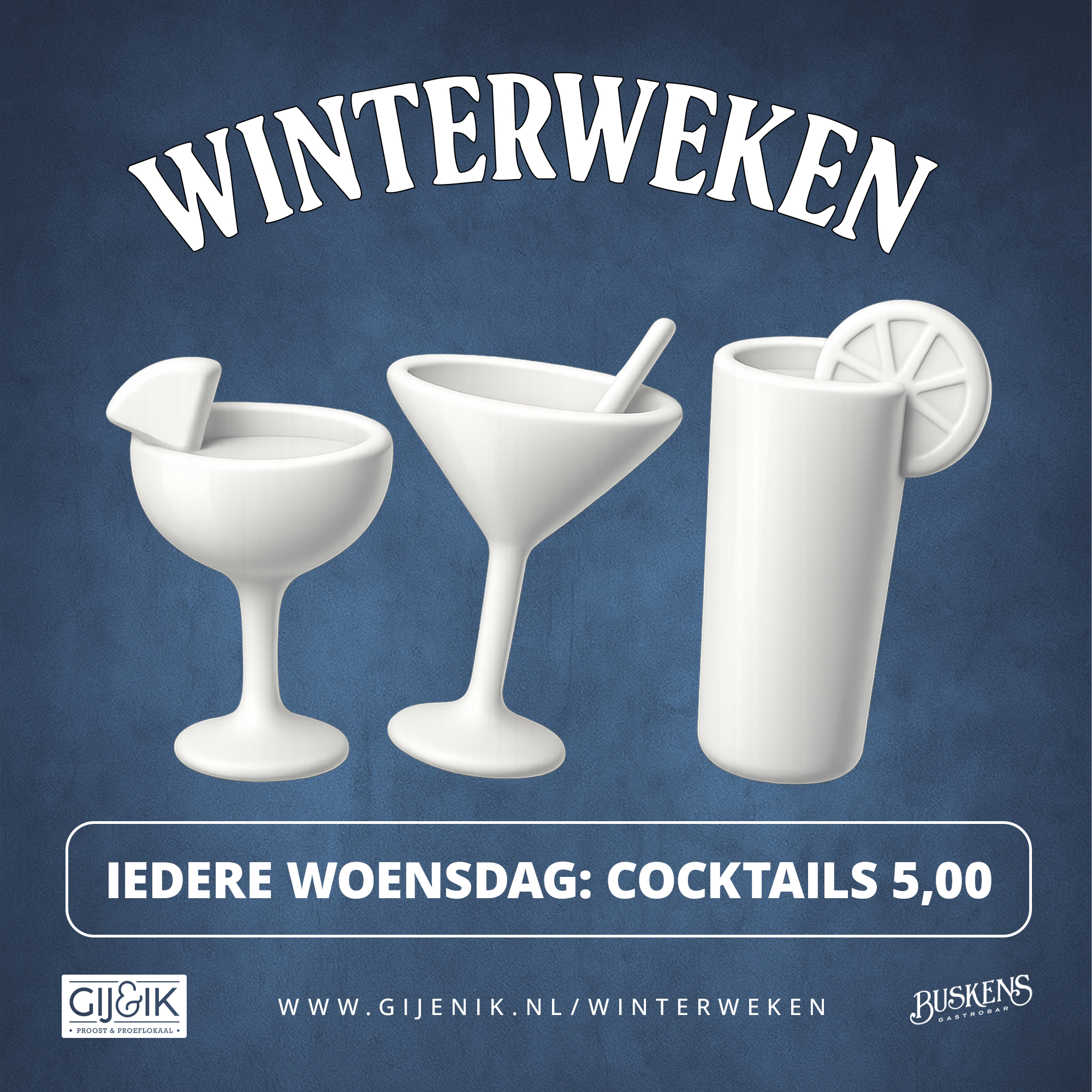 Vanaf aankomende week iedere woensdag in december, januari en februari:...