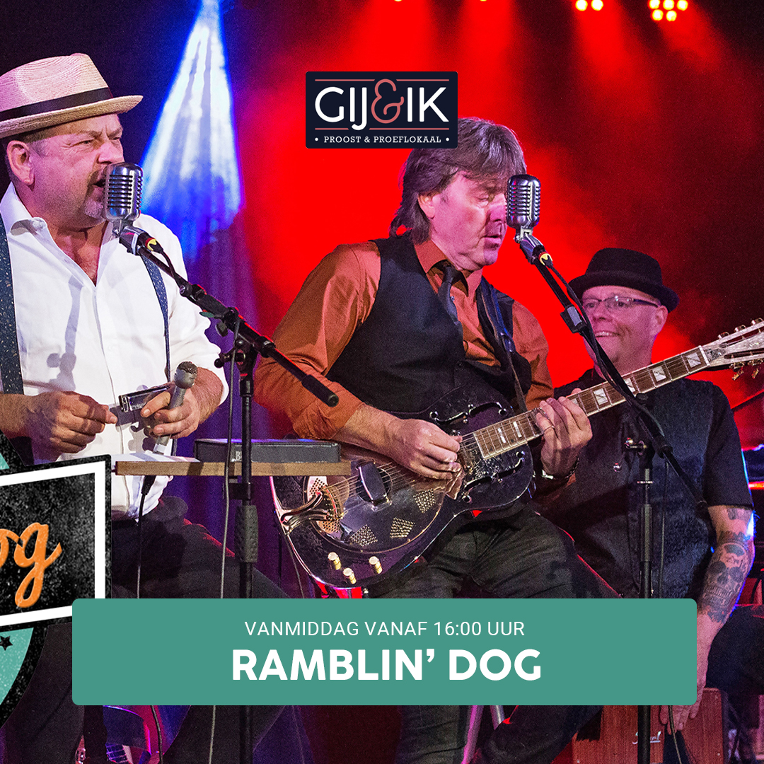 Vanmiddag vanaf 16:00 uur: Ramblin' Dog, een 4 mans akoestische...